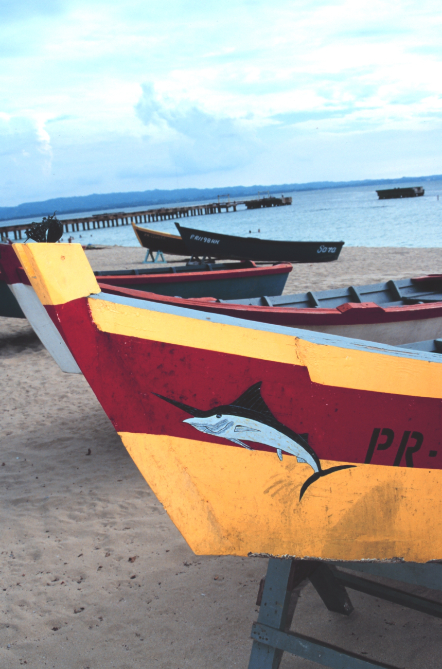 Bow art on a small open fishing vessel