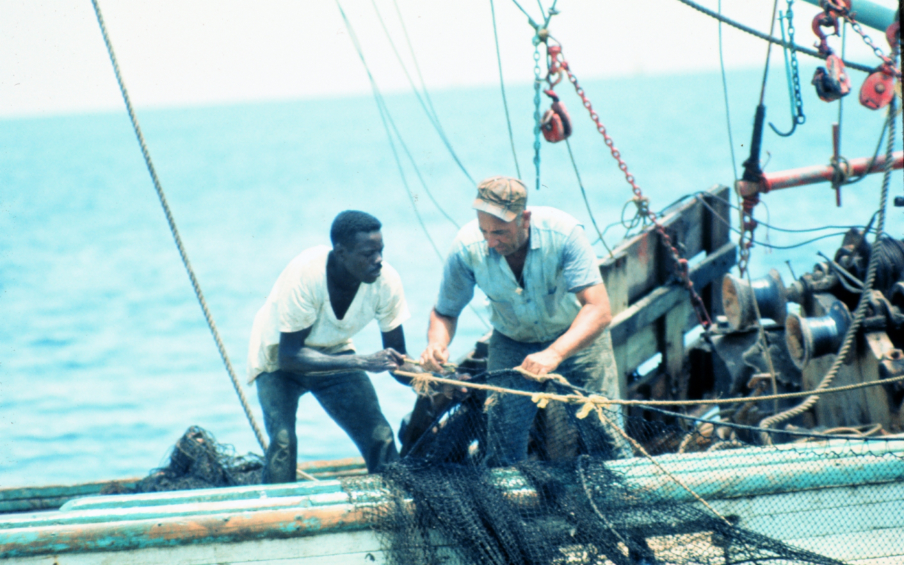 Working together to secure the harvest of shrimp off the THREE SONS