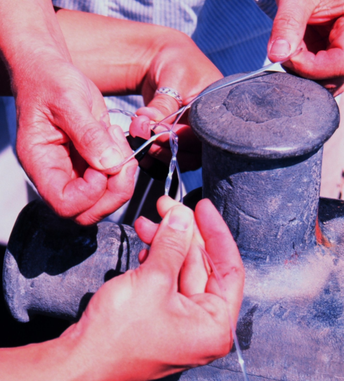 The intricacies of making up a longline - family members help make uplonglines for the upcoming season