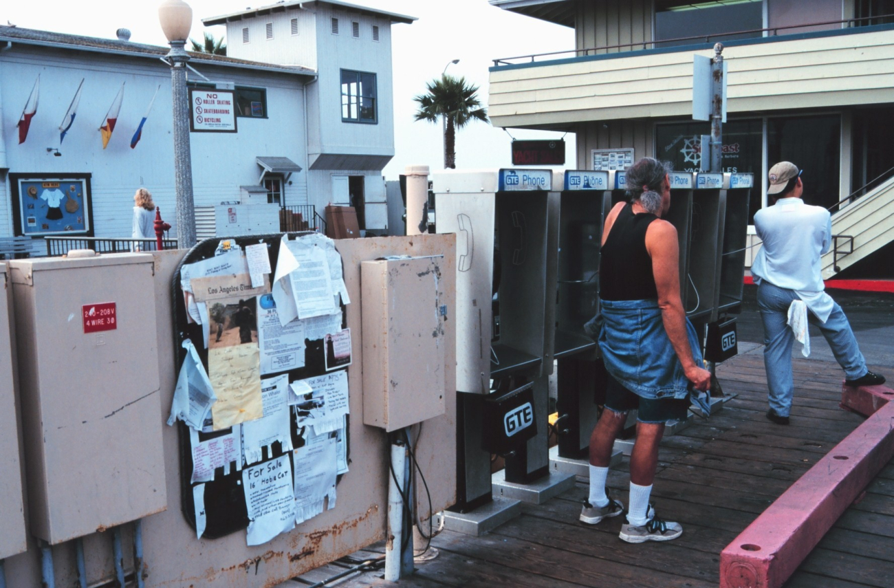Pay phones on the docks were the primary means of saying goodbye or hello tofamily and friends with vessels coming and going