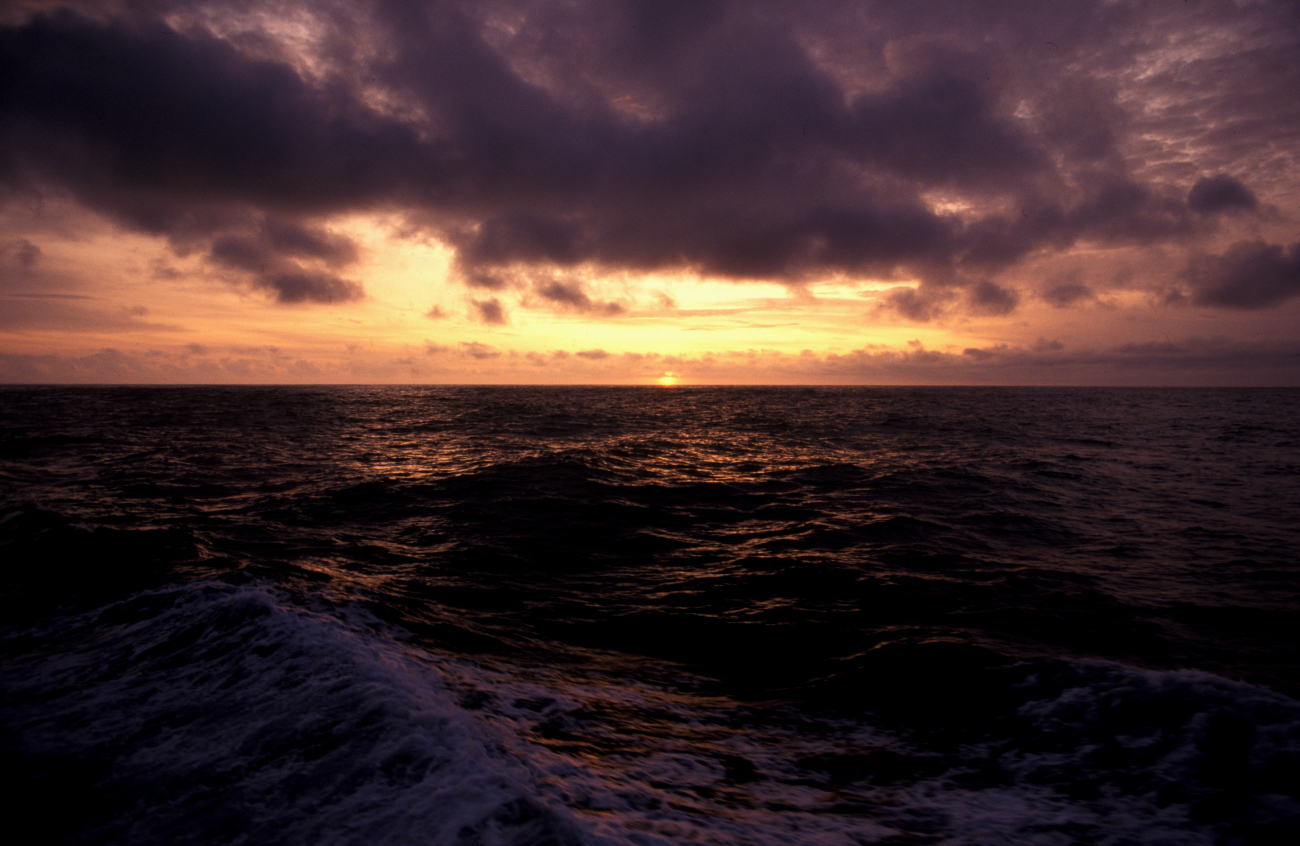 A sunset at sea