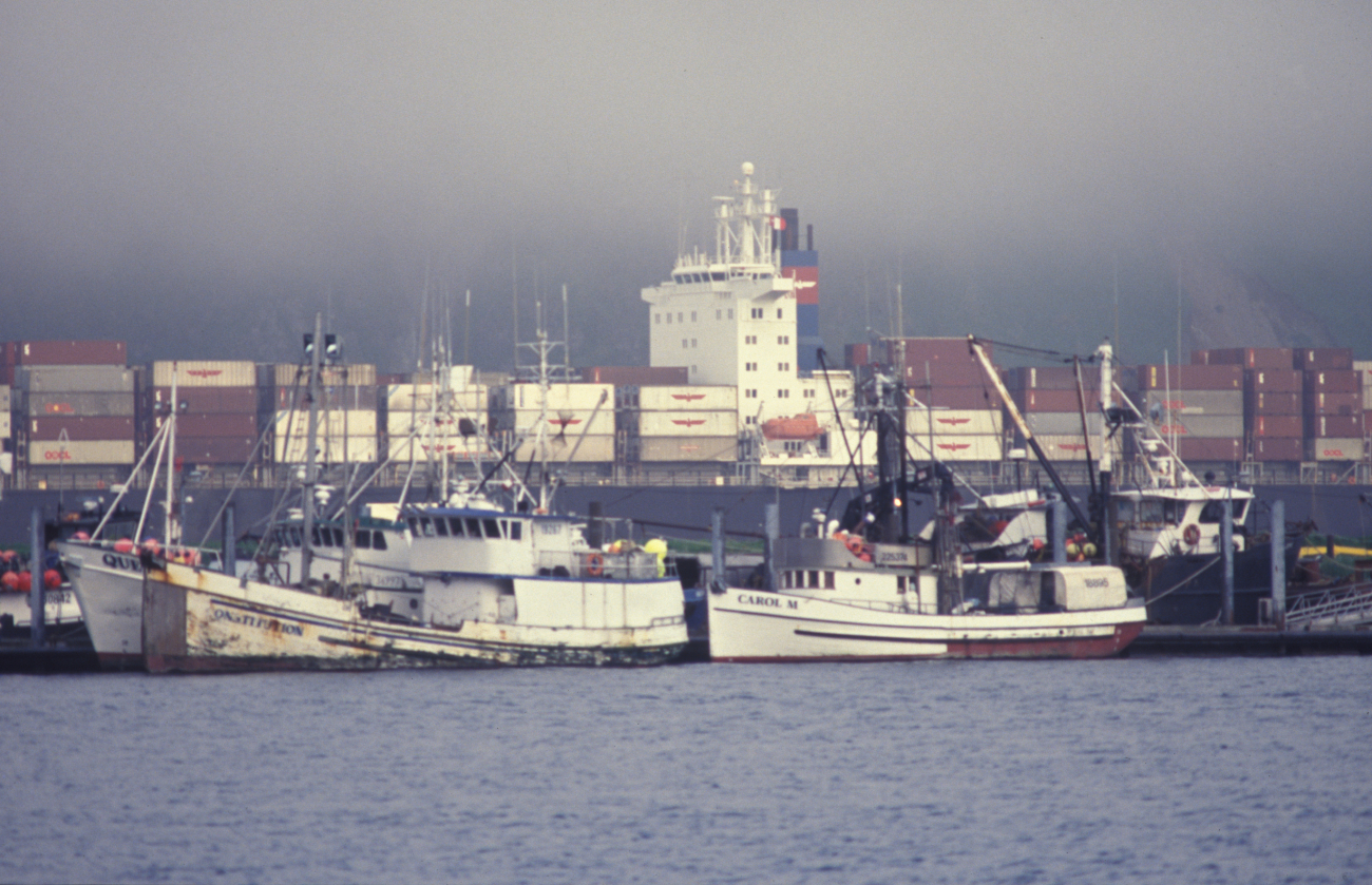 American President Lines containership at Dutch Harbor facility