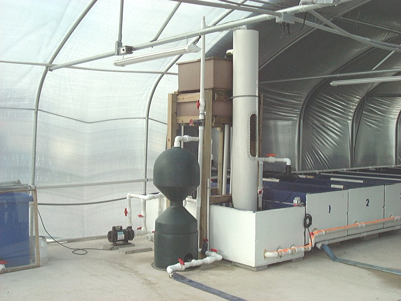 Filter unit in front of ornamental fish tanks at University of FloridaInstitute of Food and Agriculturl Sciences Laboratory