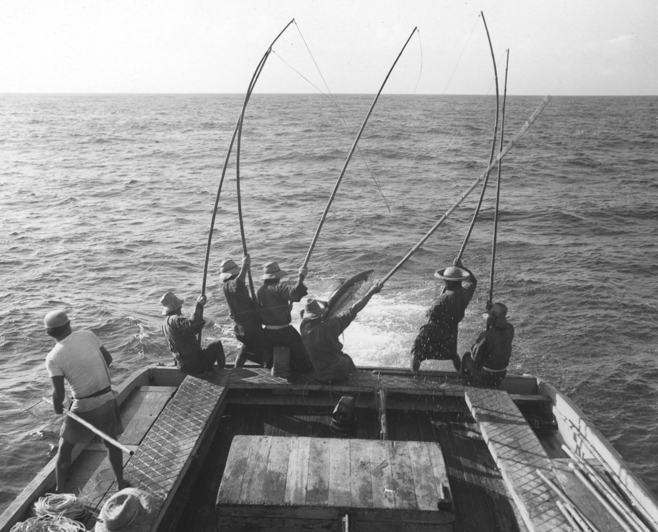 Fishing for tuna in Central Pacific Ocean near Hawaii