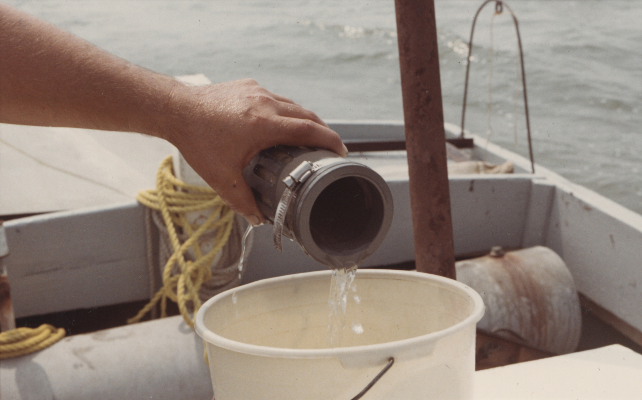 Collecting plankton samples