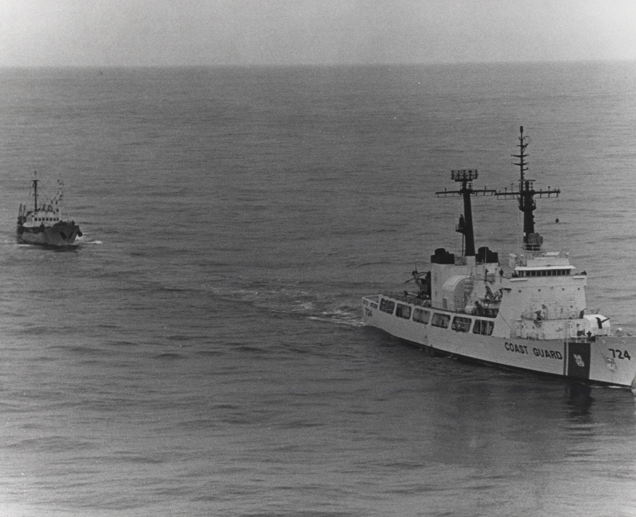 USCGC MUNRO towing Soviet SRTM ARMATURSHCHIK to Kodiak afterapprehending violating the CFZ off Lighthouse Rock