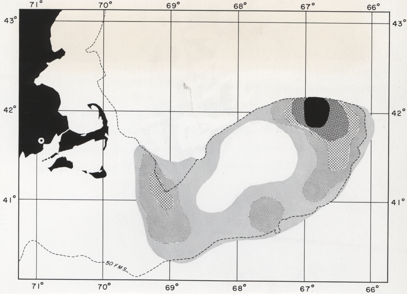 Chart of the Georges Bank sea scallop grounds