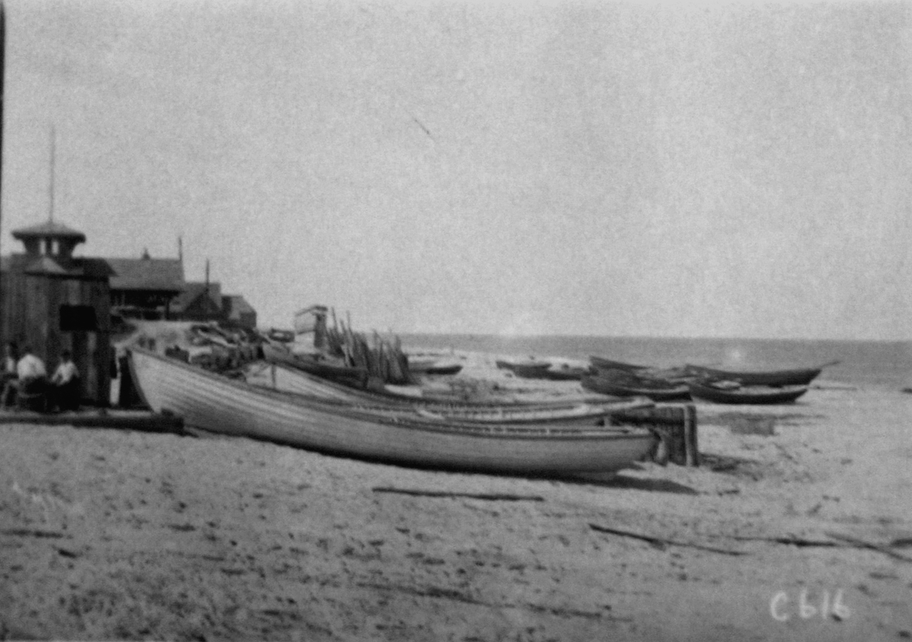 Sea skiffs, pound fishery, Galilee, NJ, 1899