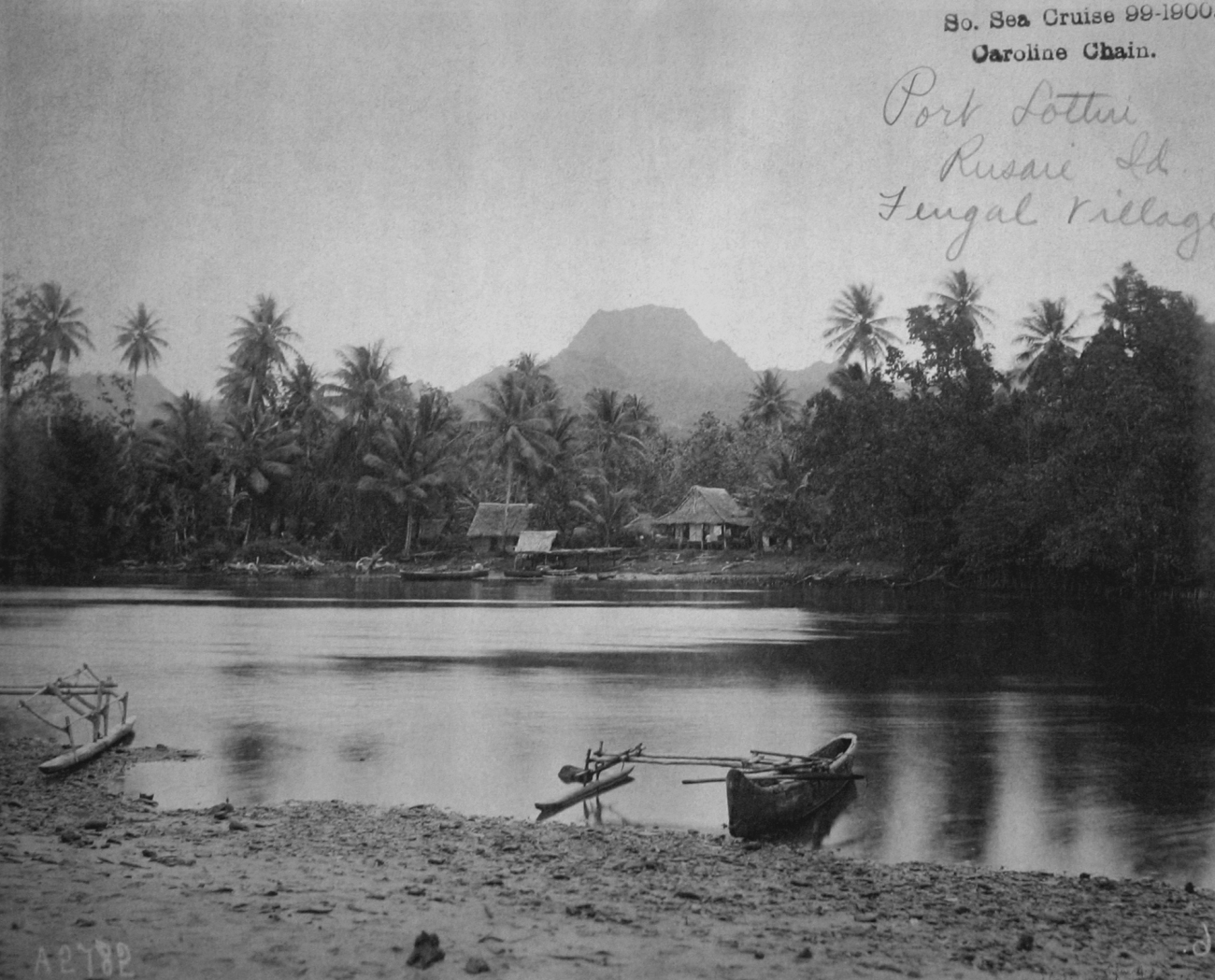 South Sea cruise 99-1900, Caroline Chain, Port Lottin, Kusaie Island,Fengal Village