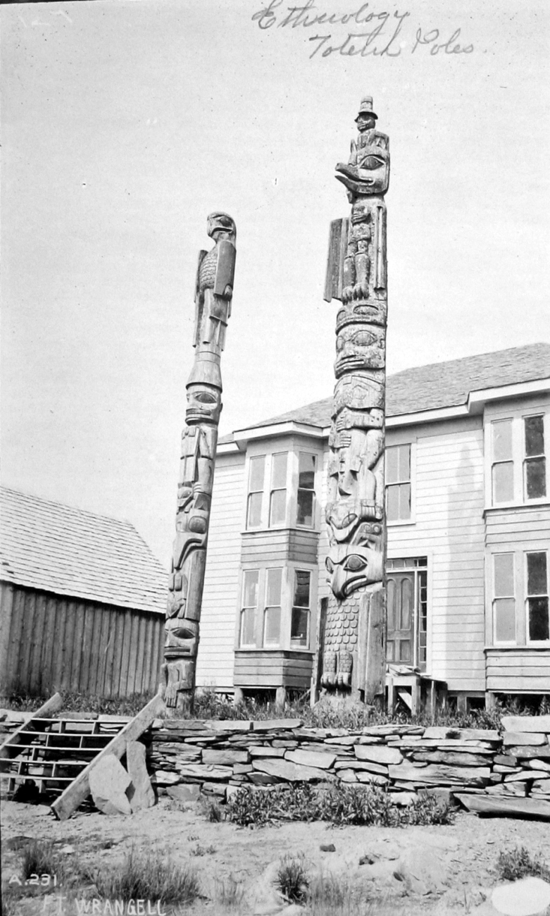 Ethnology, totem poles, Wrangell, AK