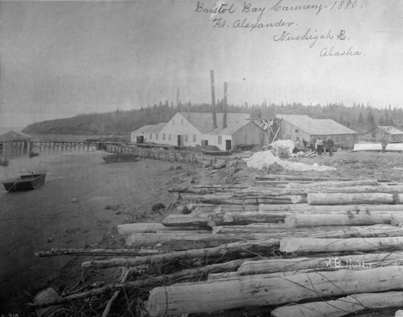 Bristol Bay cannery, Fort Alexander, Nushigah River, AK, 1890
