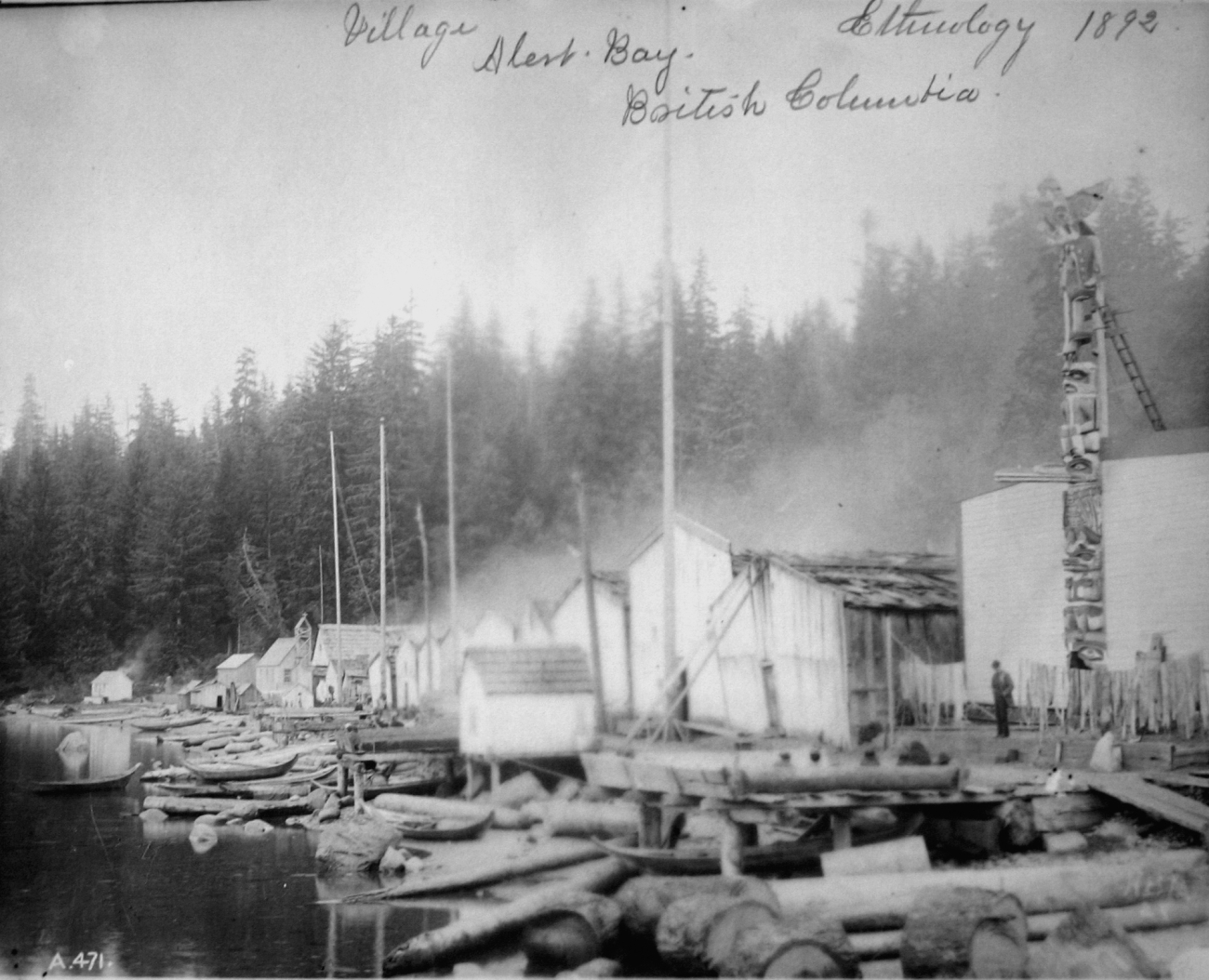 Village, Alert Bay, BC, ethnology, 1892