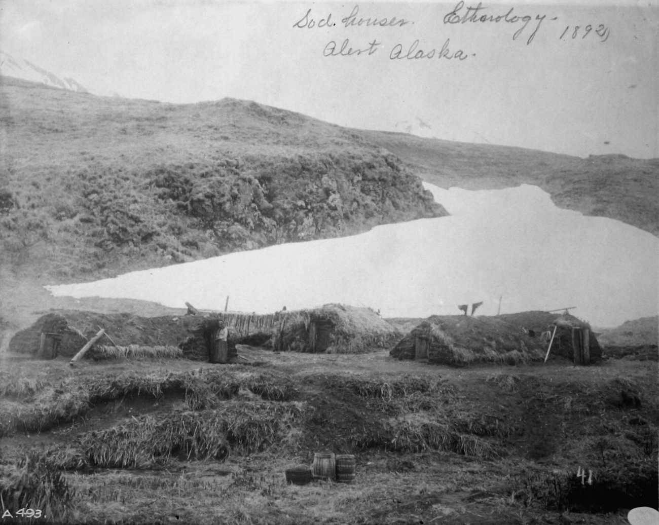 Sod houses, ethnology, Alert, AK, 1892