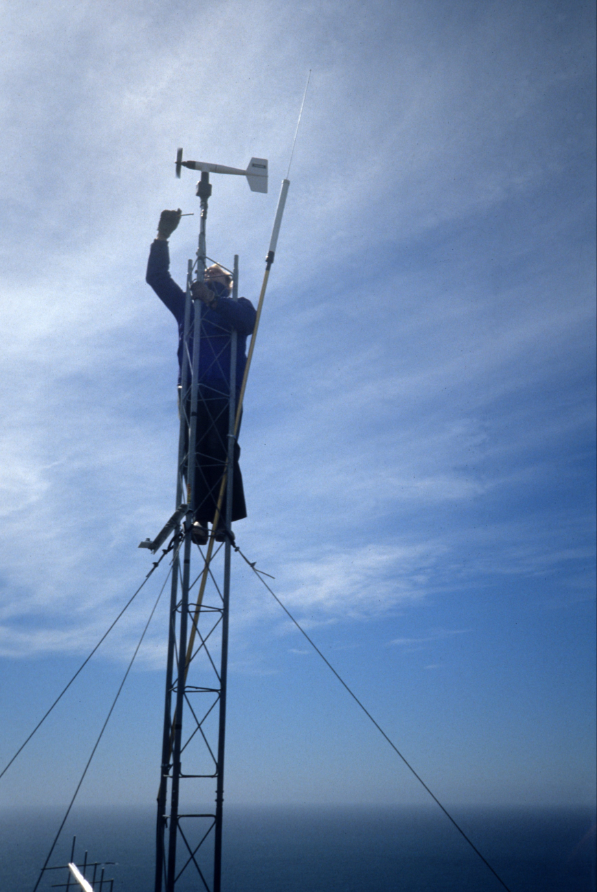 Repairing weather monitoring equipment at a field station