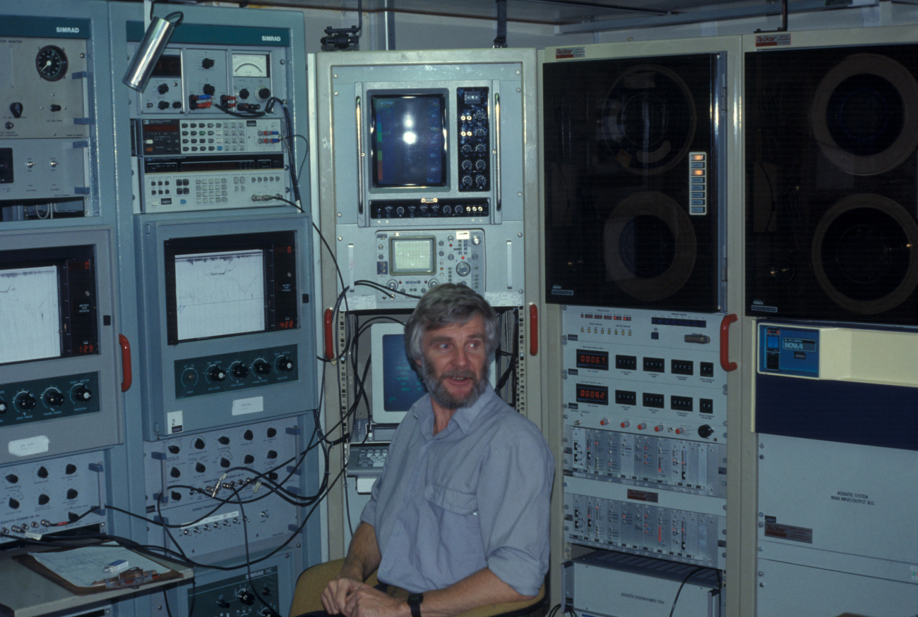 Ian Hampton aboard the South African R/V Africana in 1990