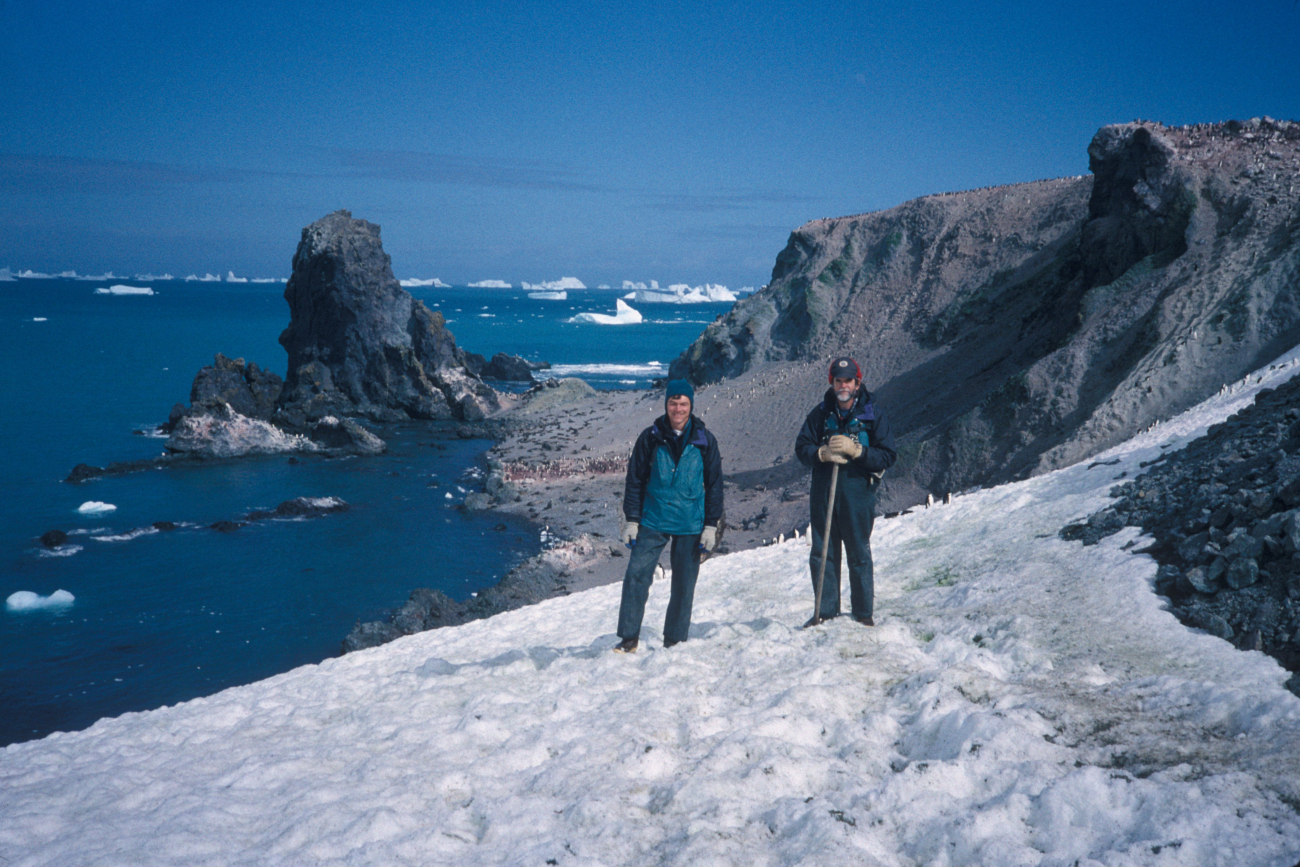 AERD Director Rennie Holt and AMLR scientist, Seal Island, Antarctica