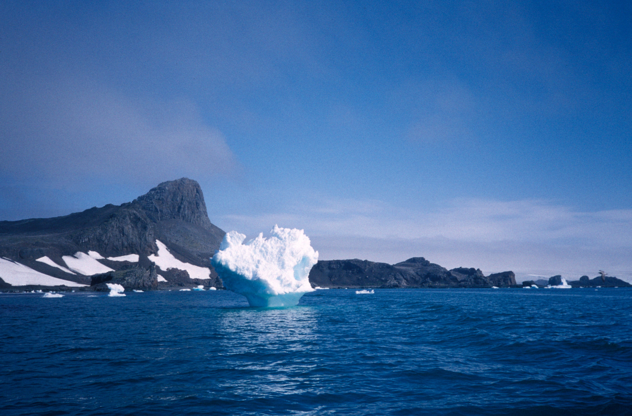 An iceberg with Seal Island in the background