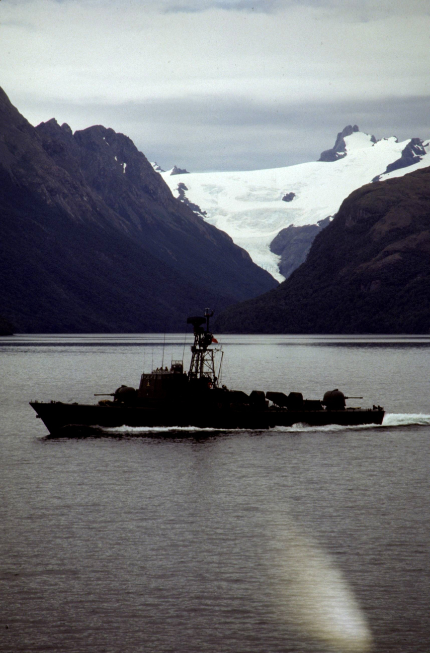 A Chilean military ship, South Shetland Islands