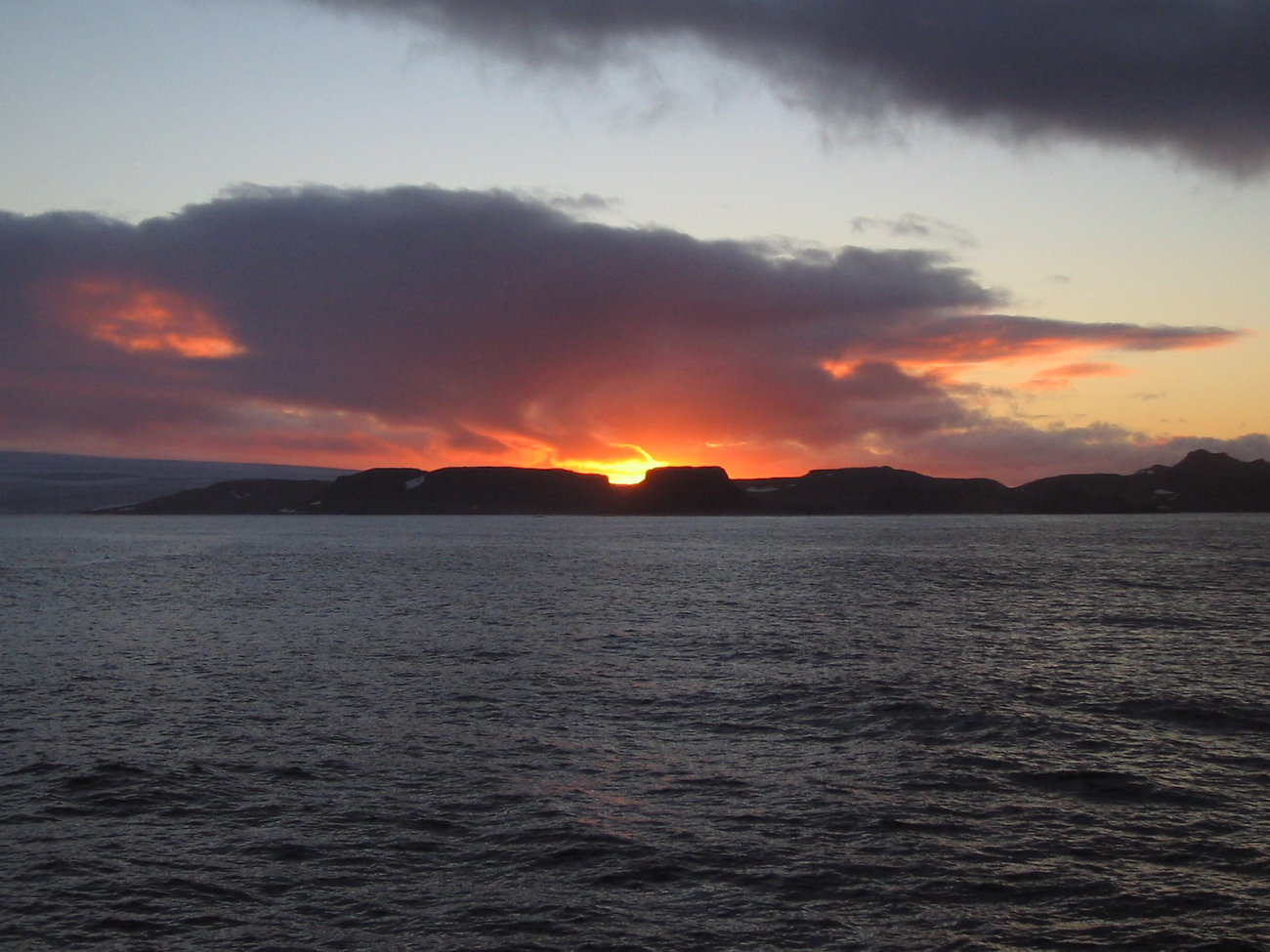 Sunset in the South Shetland Islands