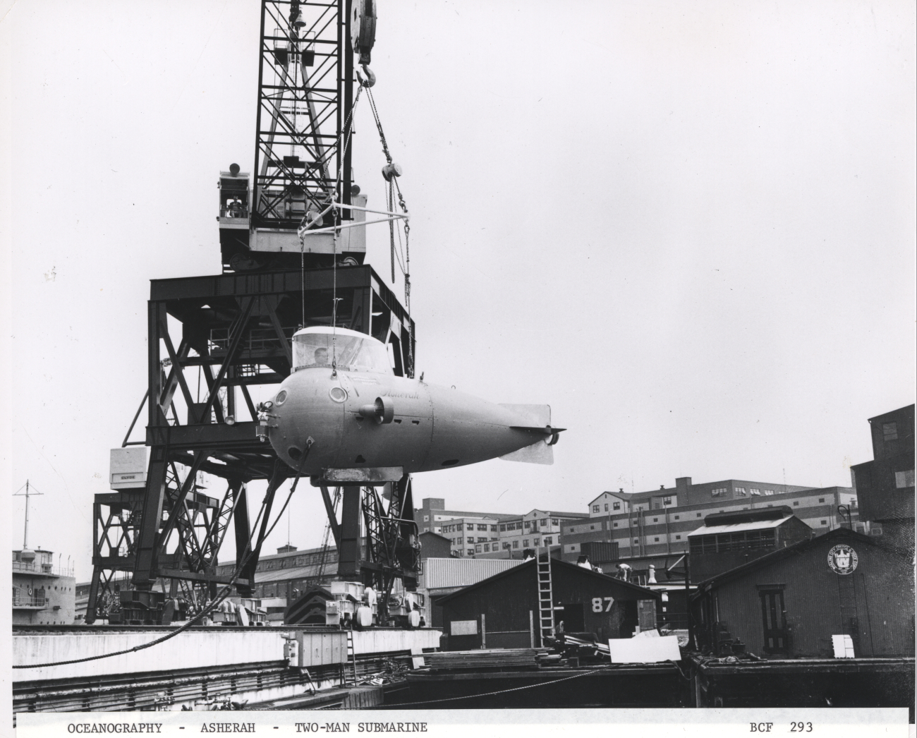 Submersible ASHERAH at the Whaling City Dredge and Dock Corporationfacility