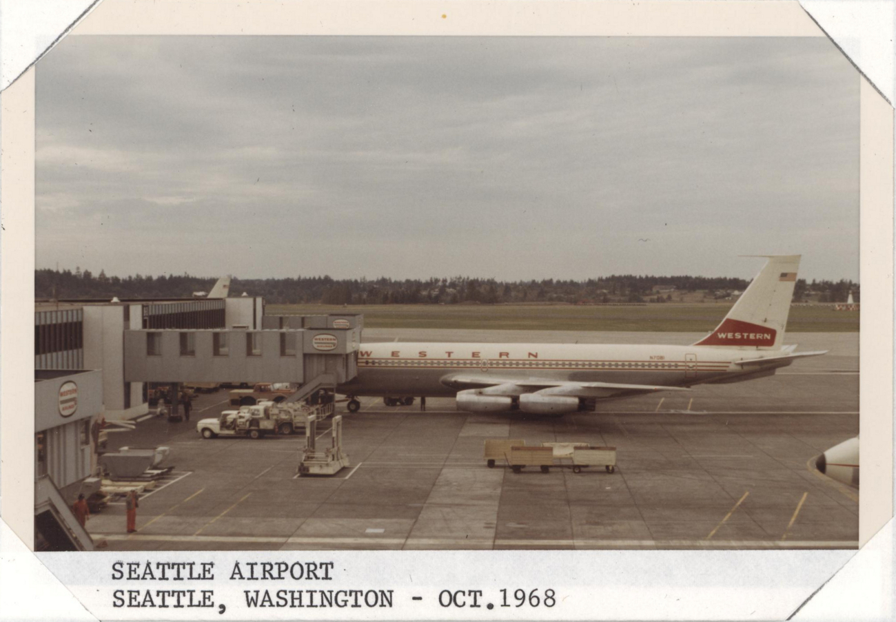 Western Airlines Boeing 707 at Seattle's SeaTac Airport
