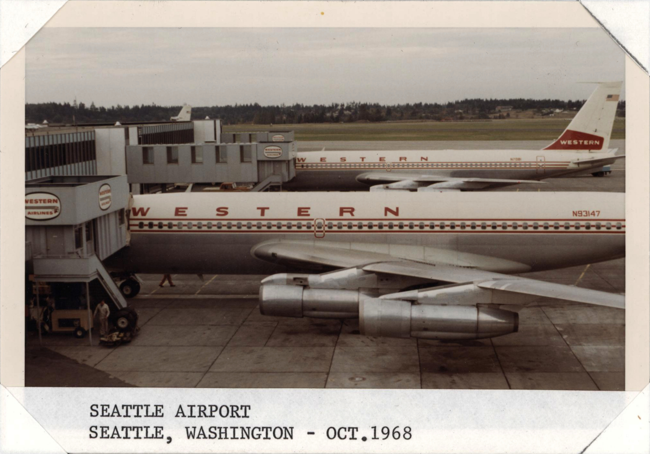 Western Airlines Boeing 707 at Seattle's SeaTac Airport