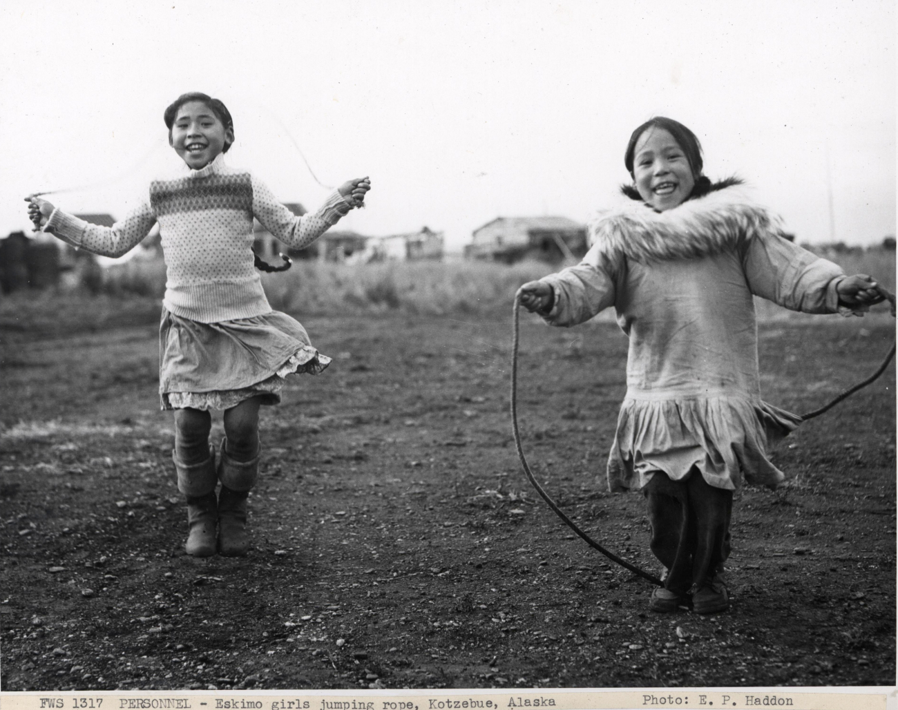 Eskimo girls jumping rope