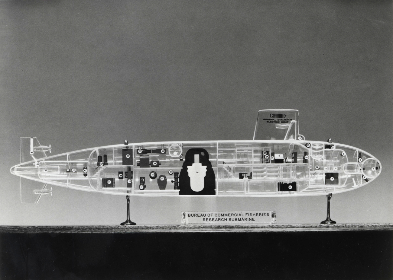 Artwork - artist's conception of a research submersible to be used by theBureau of Commercial Fisheries