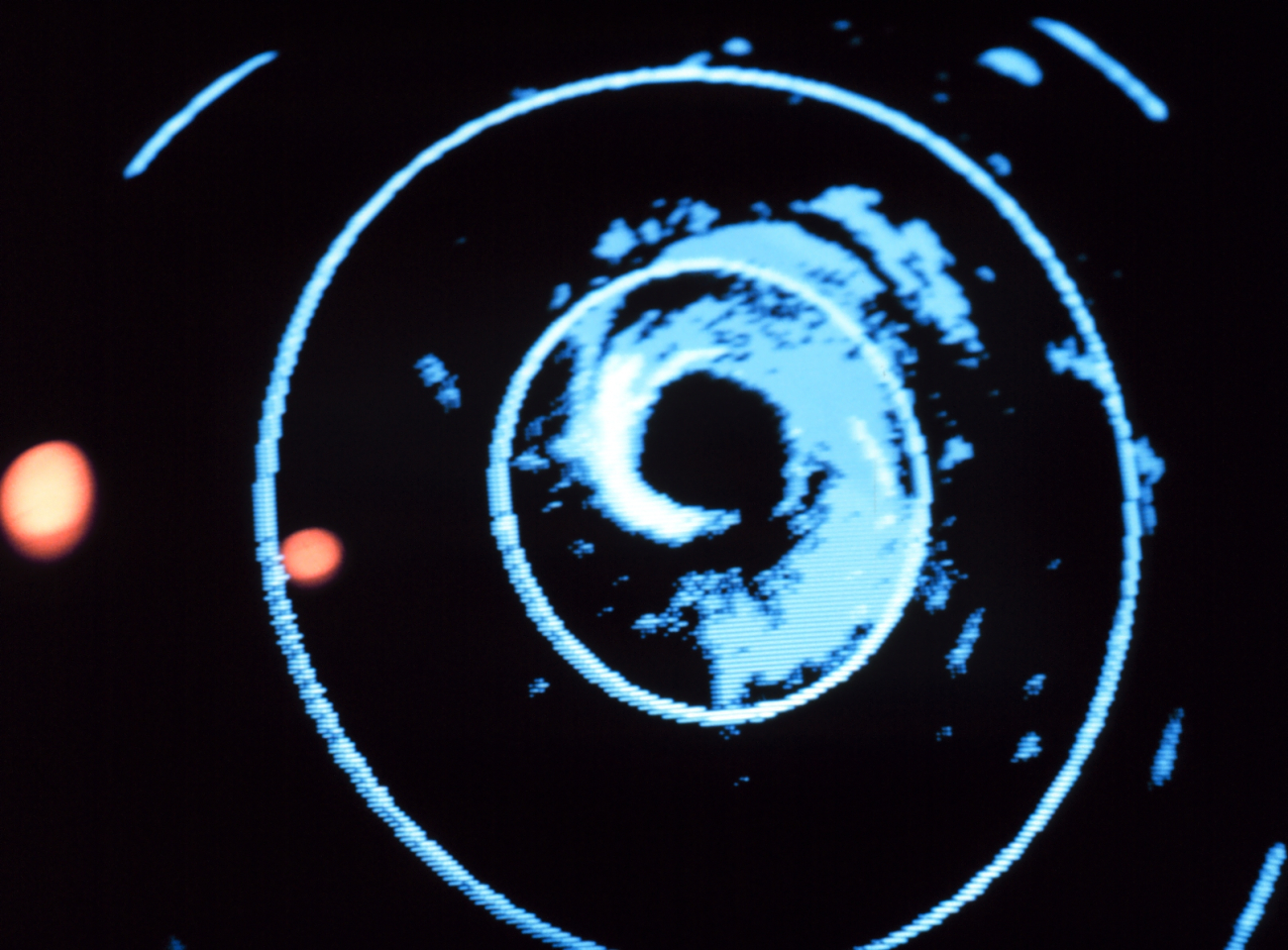 Radar display of Hurricane Fred center