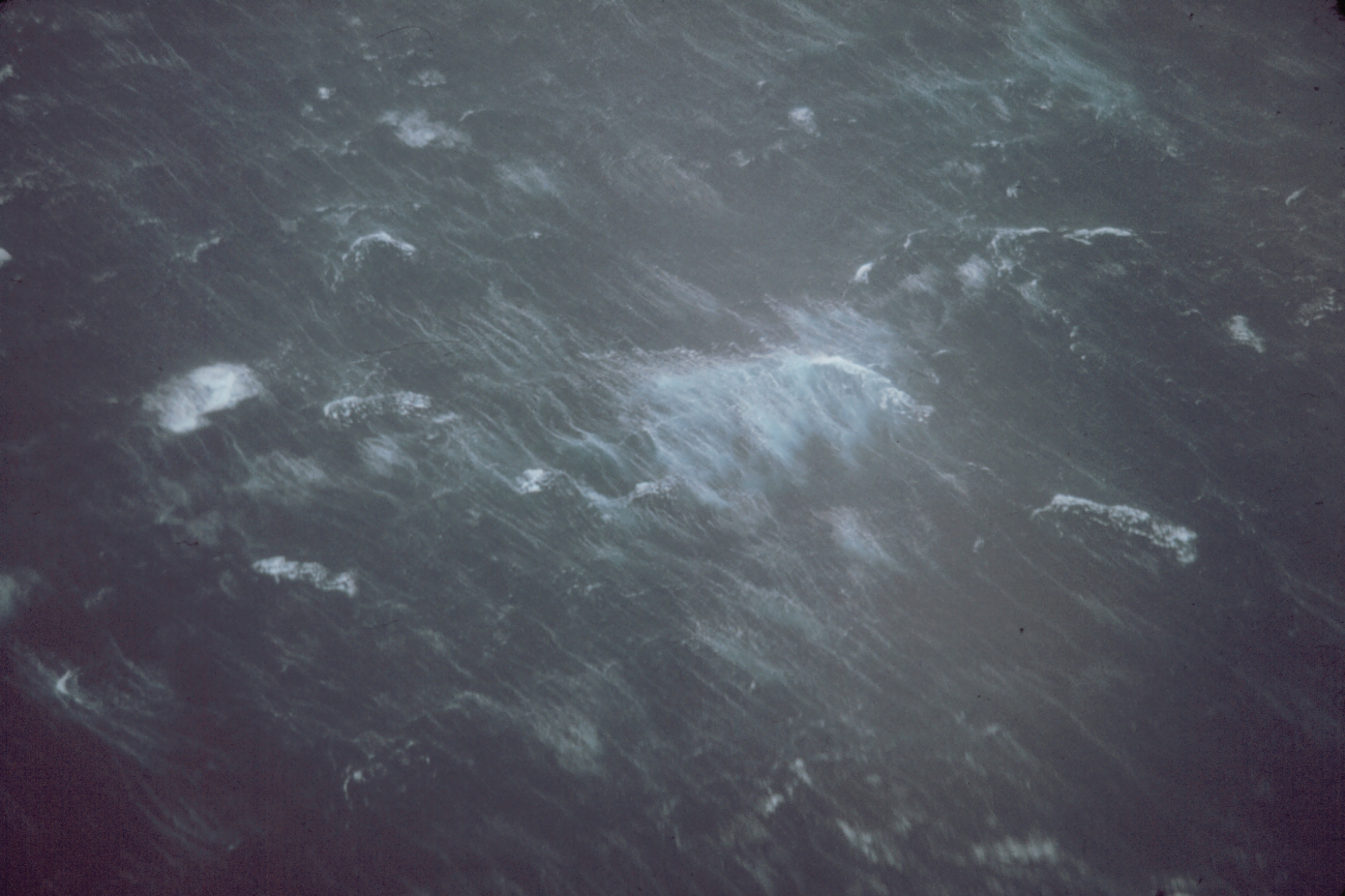 Sea surface as observed from 1500 feet in Typhoon Kerry