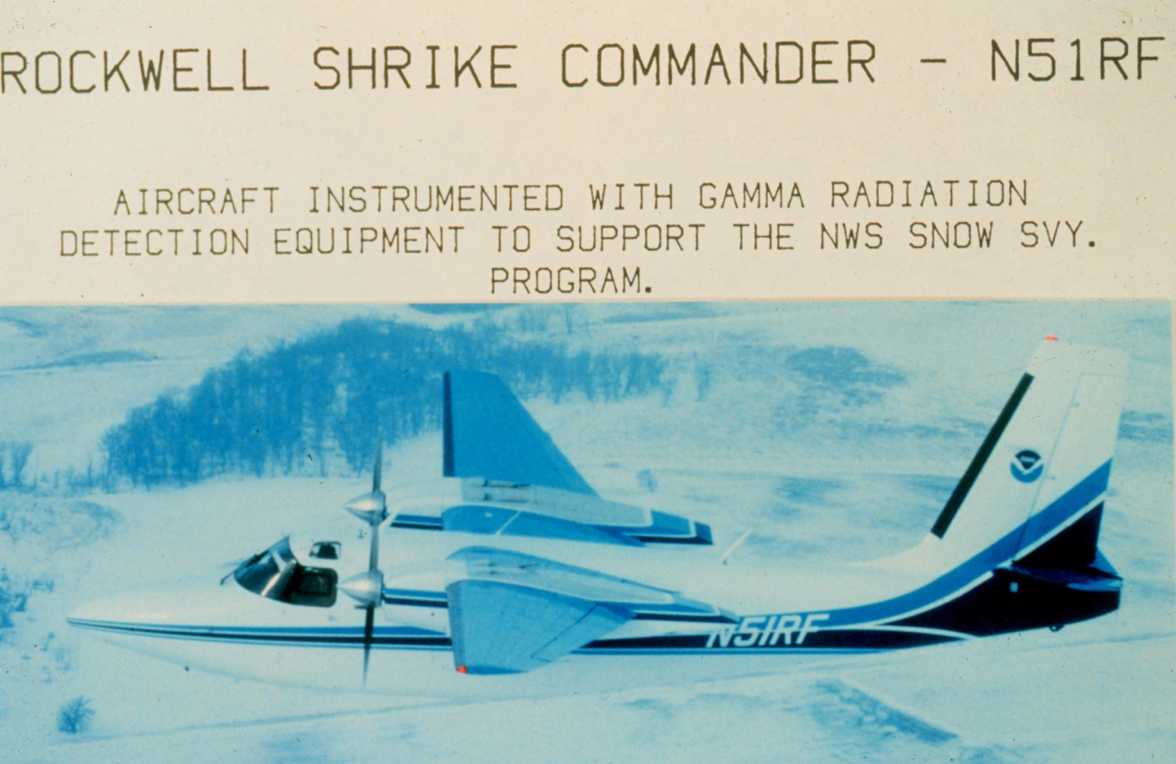 NOAA Rockwell Shrike Commander N51RF outfitted with gamma radiationdetection equipment used in snow surveys