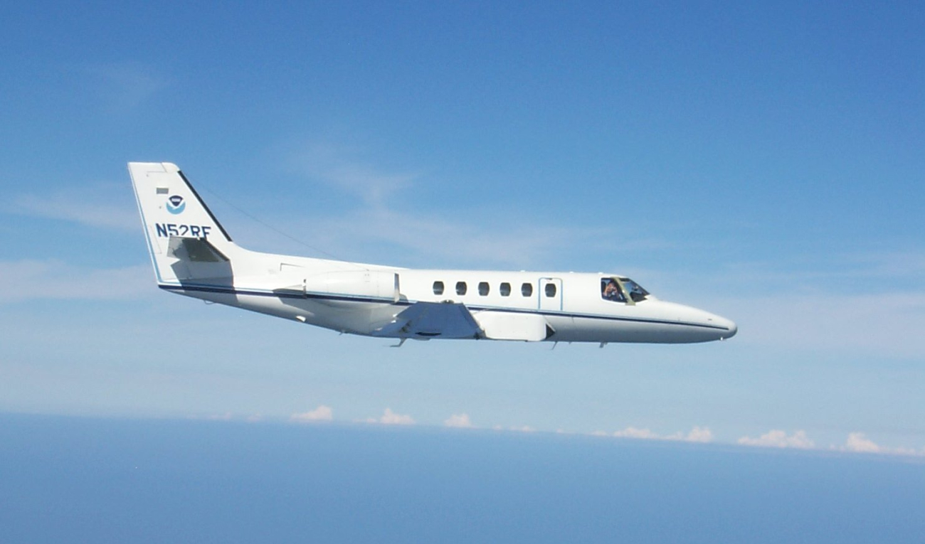 NOAA Citation jet N52RF used for photogrammetric missions starboard side view