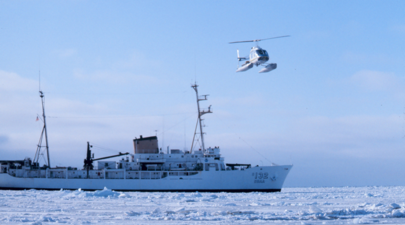 Leased Bell 206 flying in support of seal studies in Bering Sea