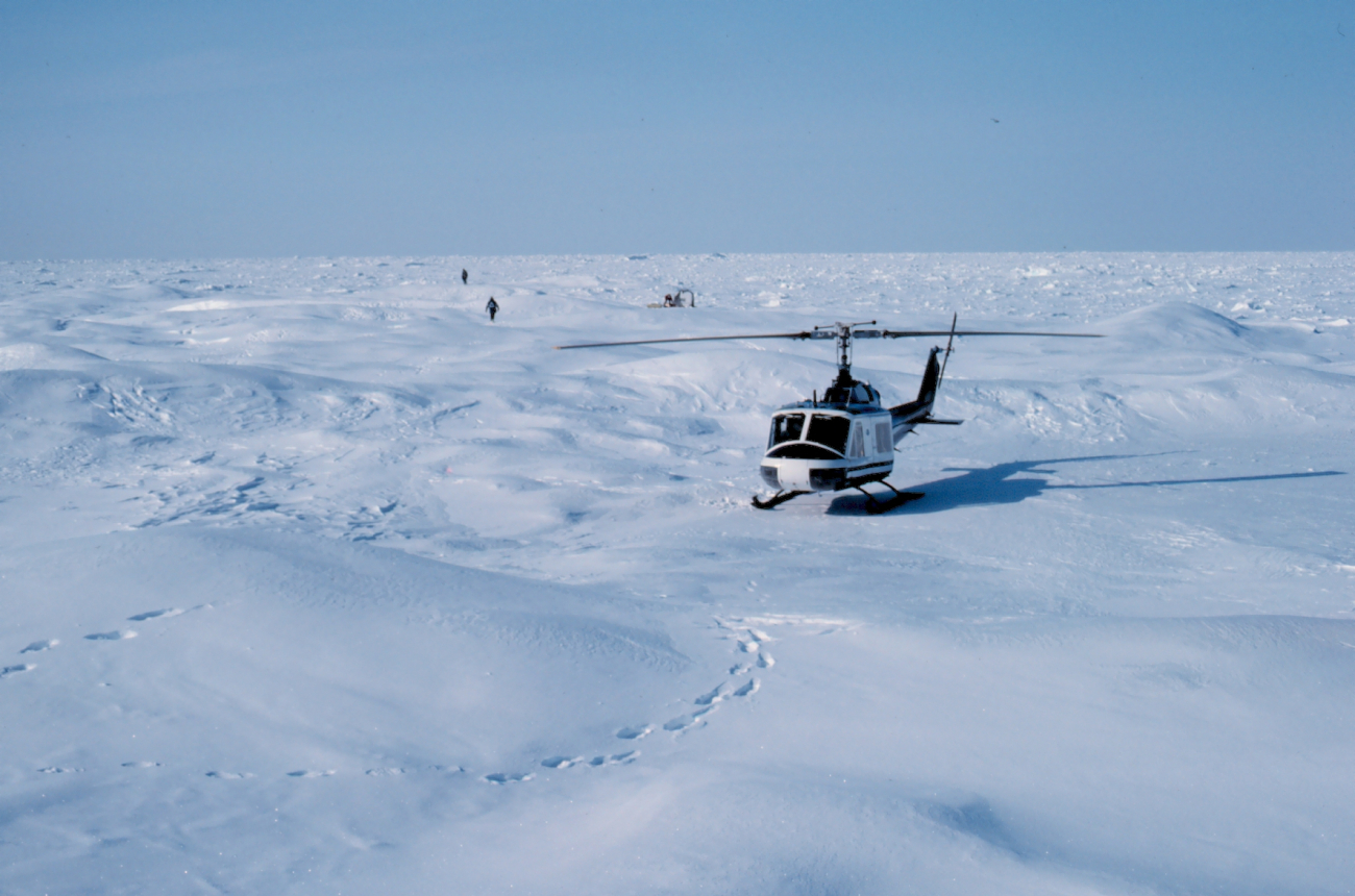 Bell UH-1M supporting through-ice current studies north of Prudhoe Bay forOCSEAP