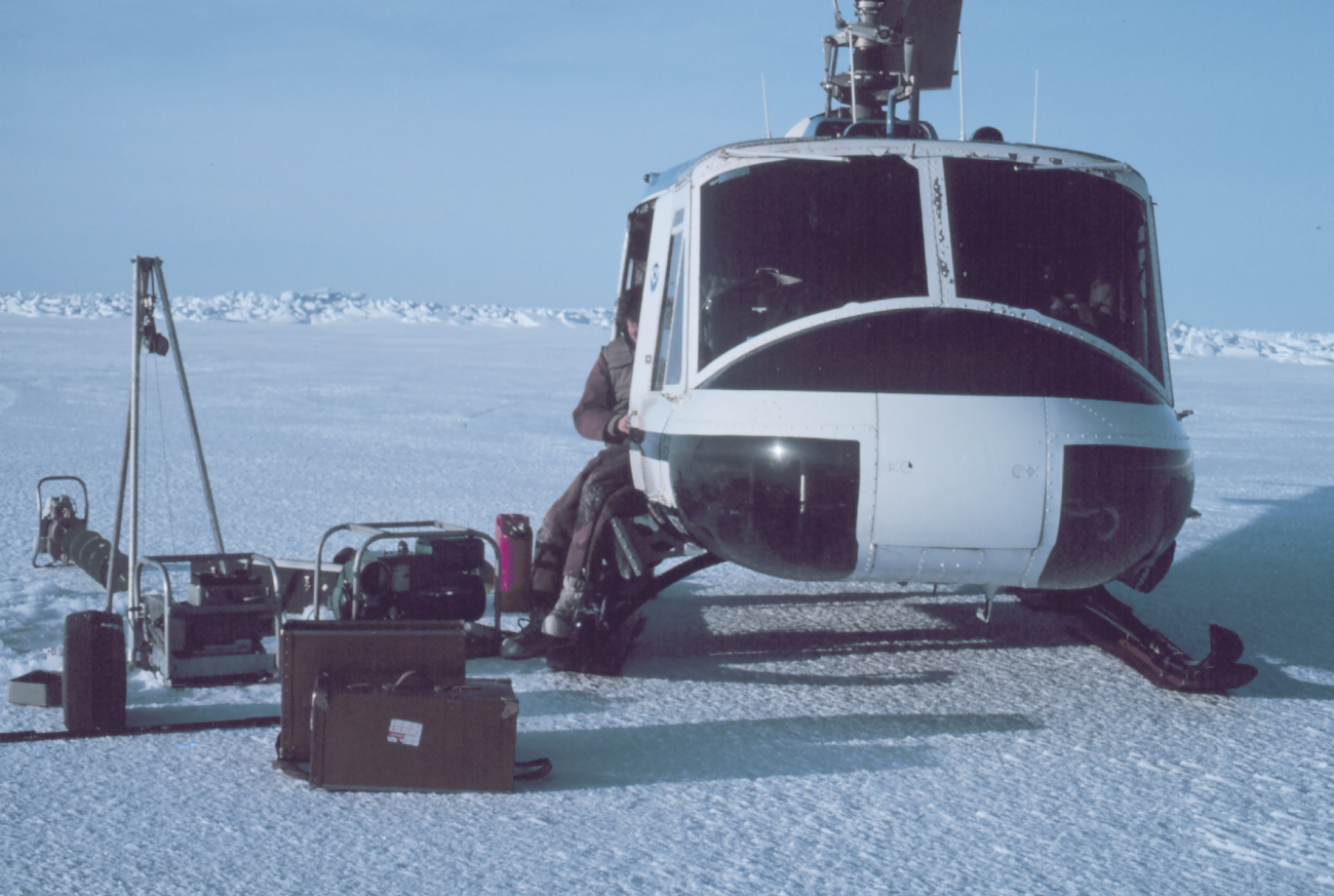 Bell UH-1M supporting through-ice CTD studies for OCSEAP