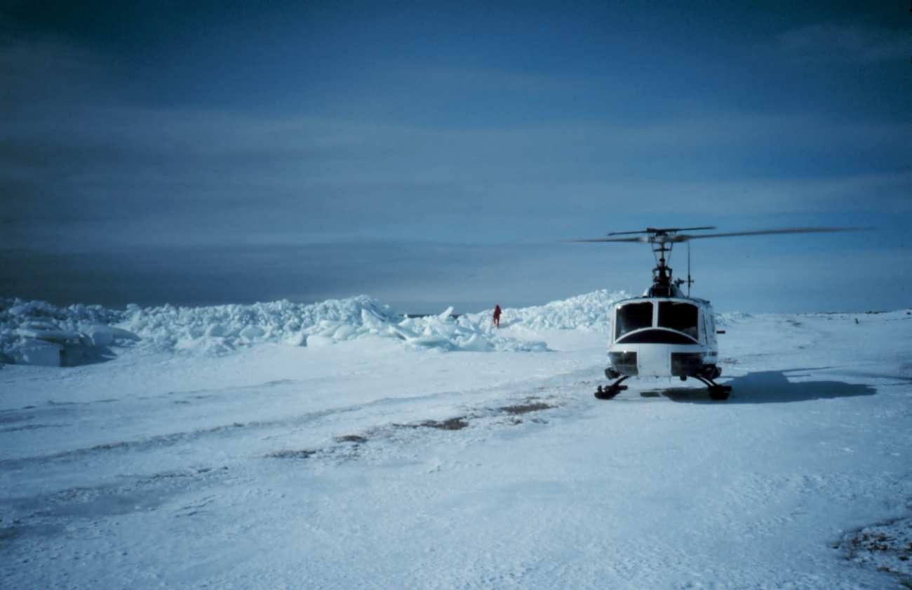 Sea ice piling up on Reindeer Island in Prudhoe Bay area