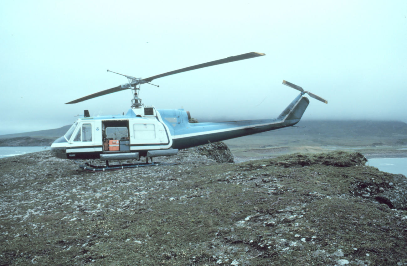 NOAA Bell UH-1M supporting seismic studies on the Alaska Peninsula