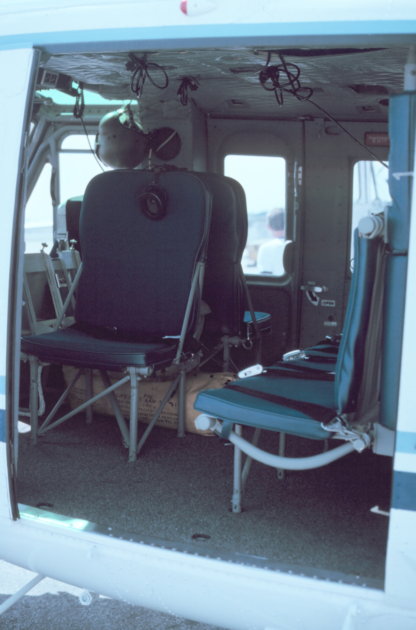 Interior of helicopter