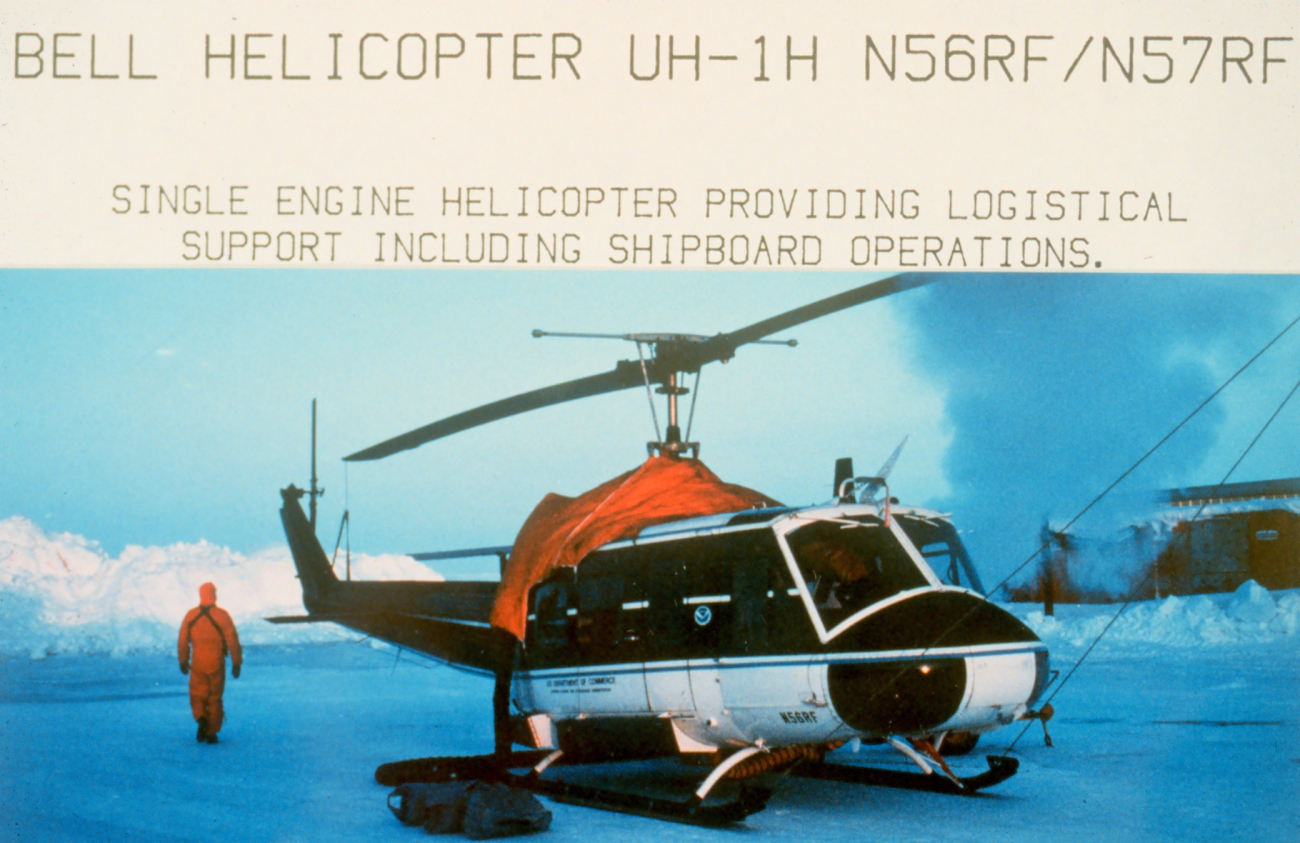 NOAA Bell helicopter UH-1H operating in northern Alaska in late winter/earlyspring