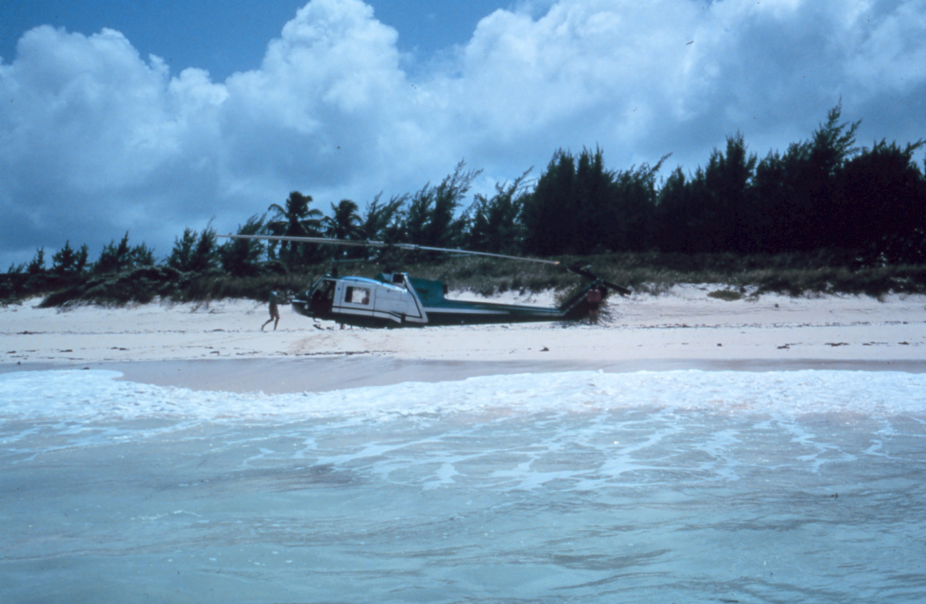 Helicopter support of NOAA Ship PEIRCE hydrographic operations off coastof Eleuthera Island, Bahama Islands