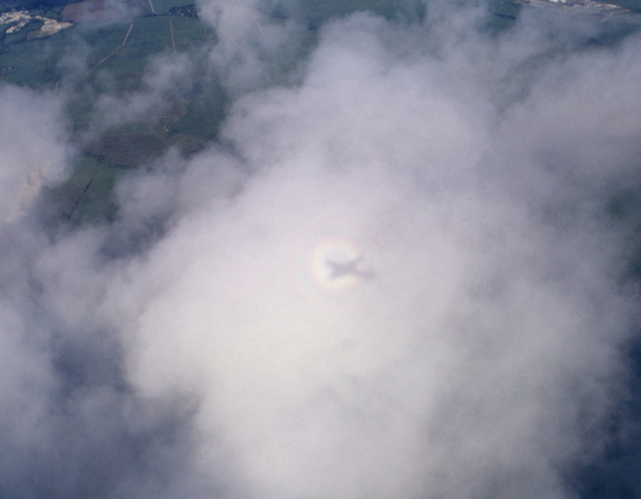 A projection of research aircraft 40C upon a cloud