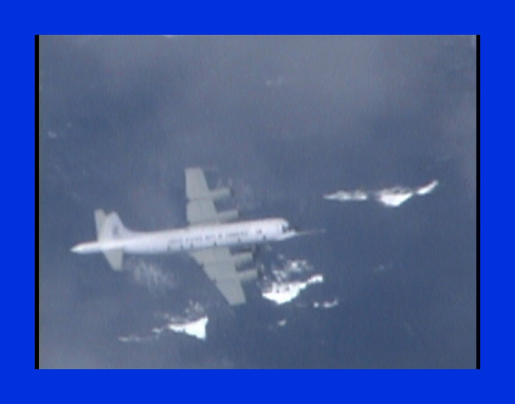 NOAA P-3 N43RF flying in Hurricane Edouard