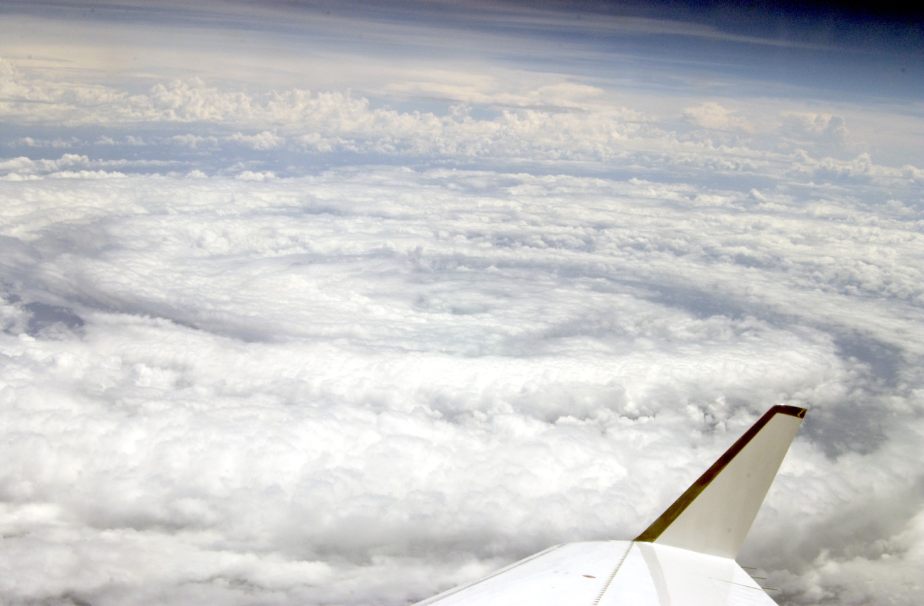 Eye of Hurricane Edouard taken from NOAA Gulfstream IV aircraft