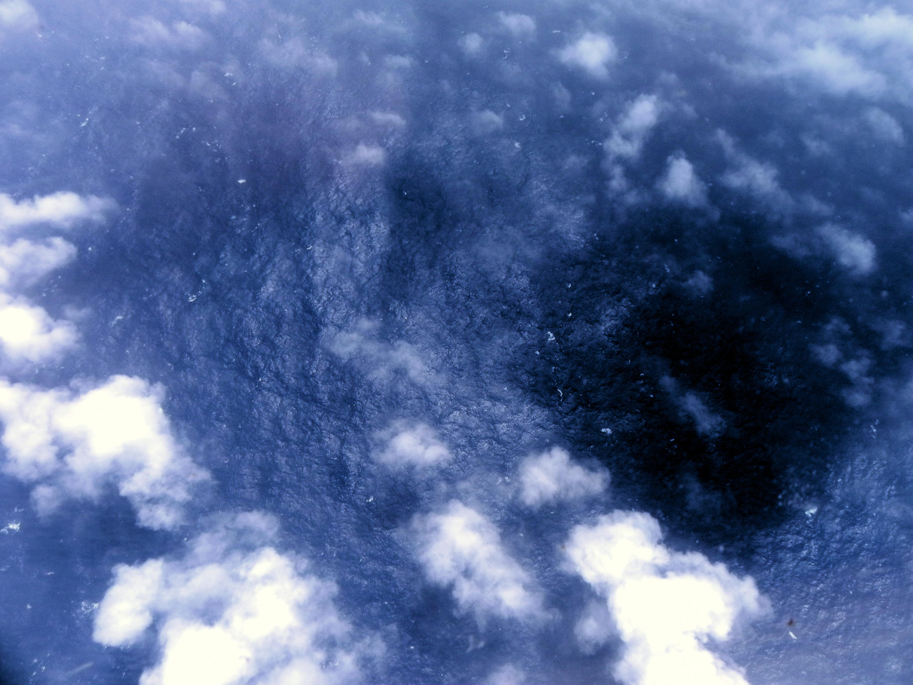 Sea surface in Hurricane Edouard seen from 8000 feet