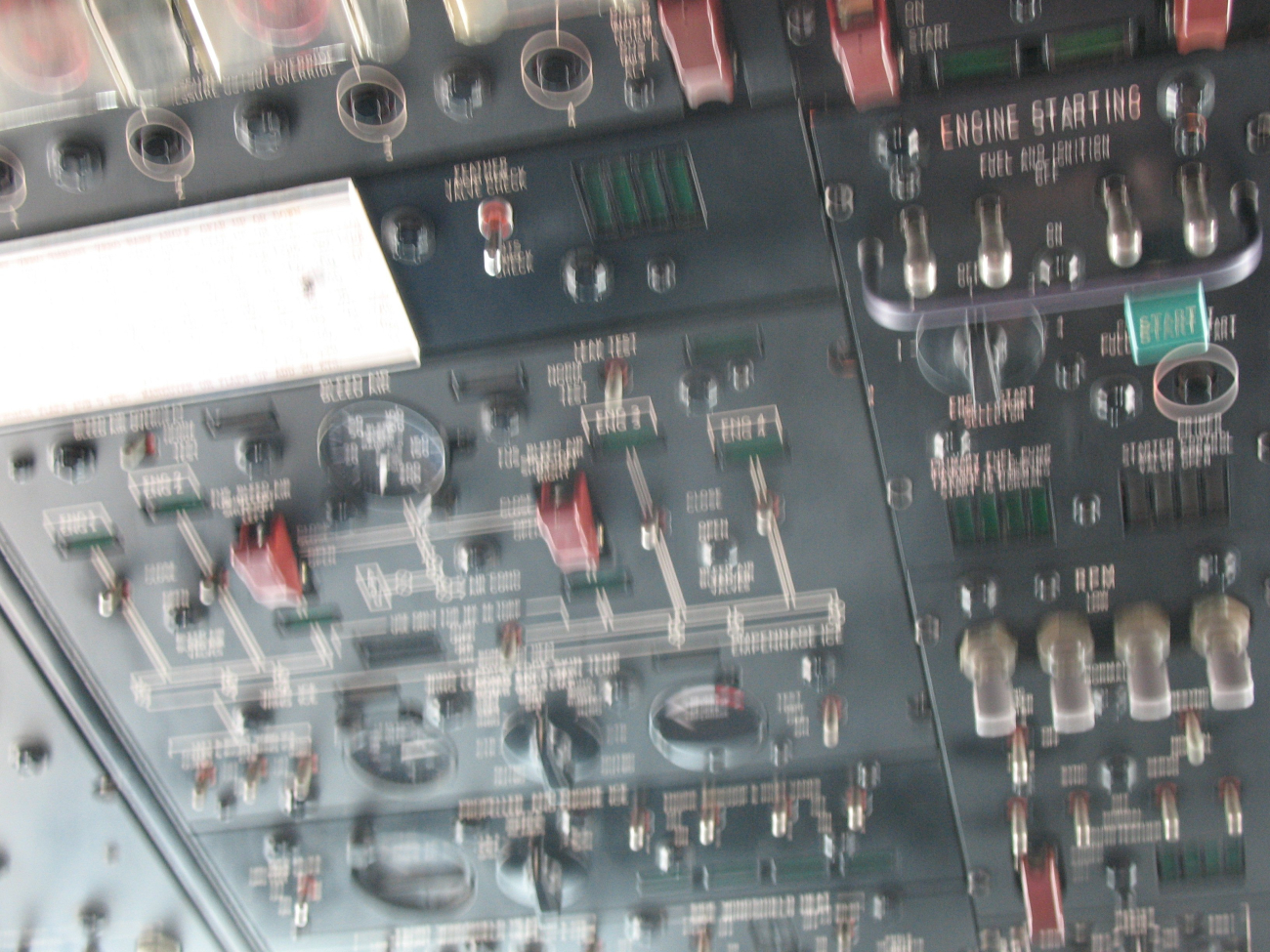 View of control panel during turbulence