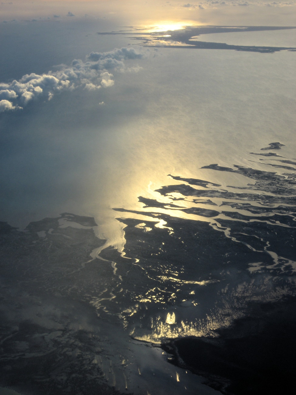 Islands seen at dawn during Hurricane Karl mission