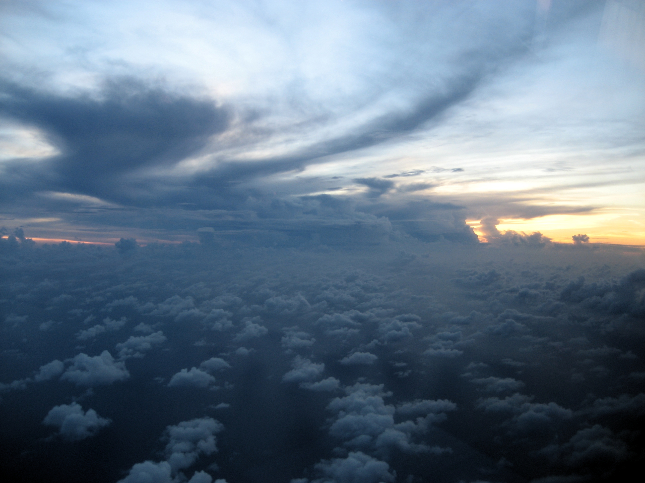 Storm seen at sunset during mission to Hurricane Karl