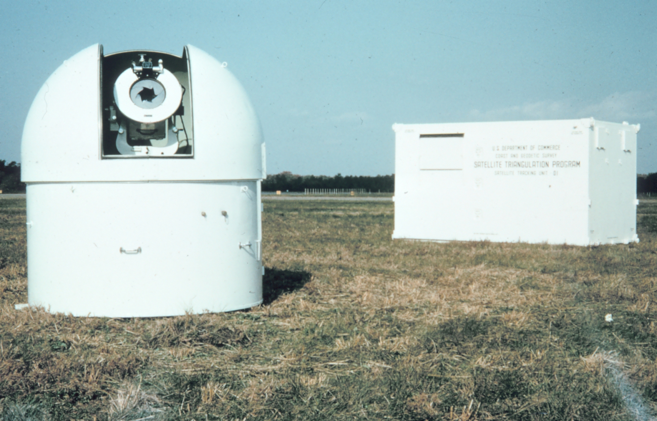 Electronic shelter on right used to house synchronization consol while the domeon the right was the camera dome for housing the BC-4 camera