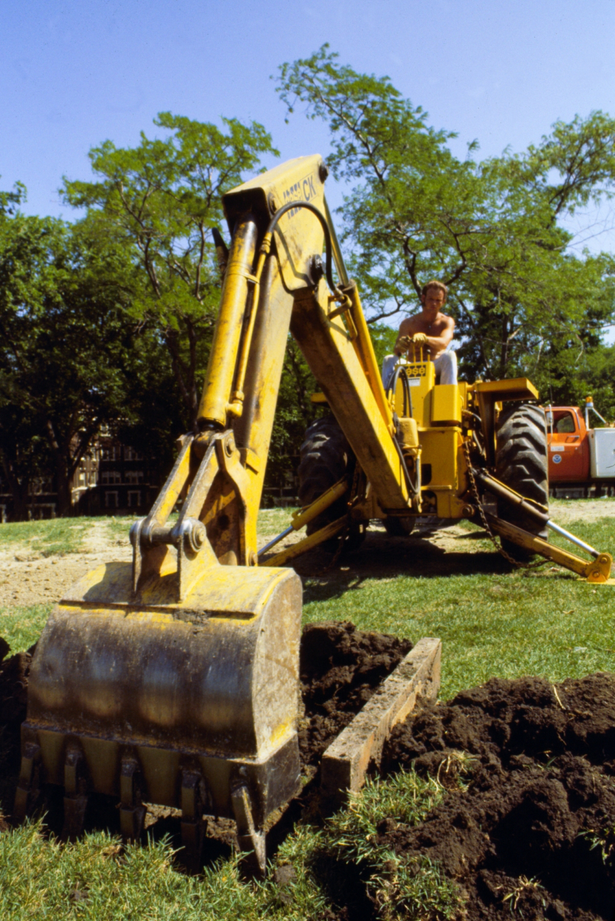 Donny McFarland digging tower anchor hole