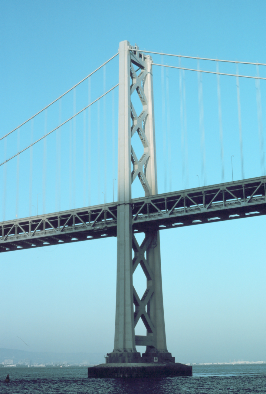 A tower of the San Francisco-Oakland Bay Bridge